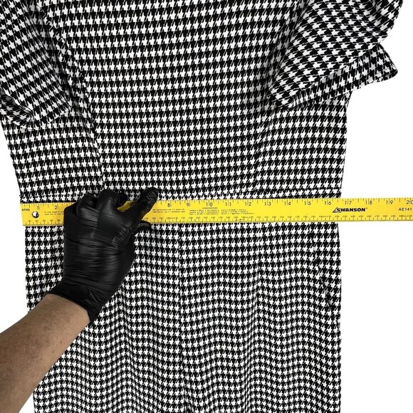 Women 12 Houndstooth Wide Leg Jumpsuit Pockets Stretch By Shelby & Palmer Office - Picture 10 of 16